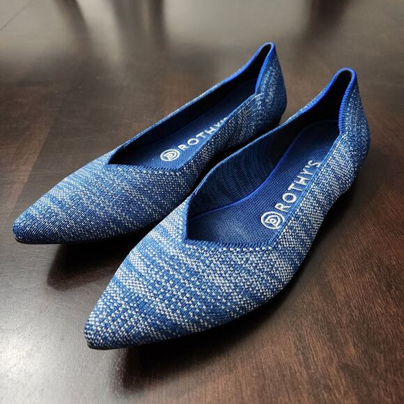 Rothy's The Point Indigo Heather Slip On Flats Size 7.5 - Picture 2 of 5